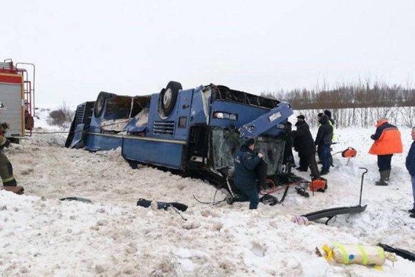 ДТП с участием автобуса в Калужской области 3.02.2019|Фото:sledcom.ru